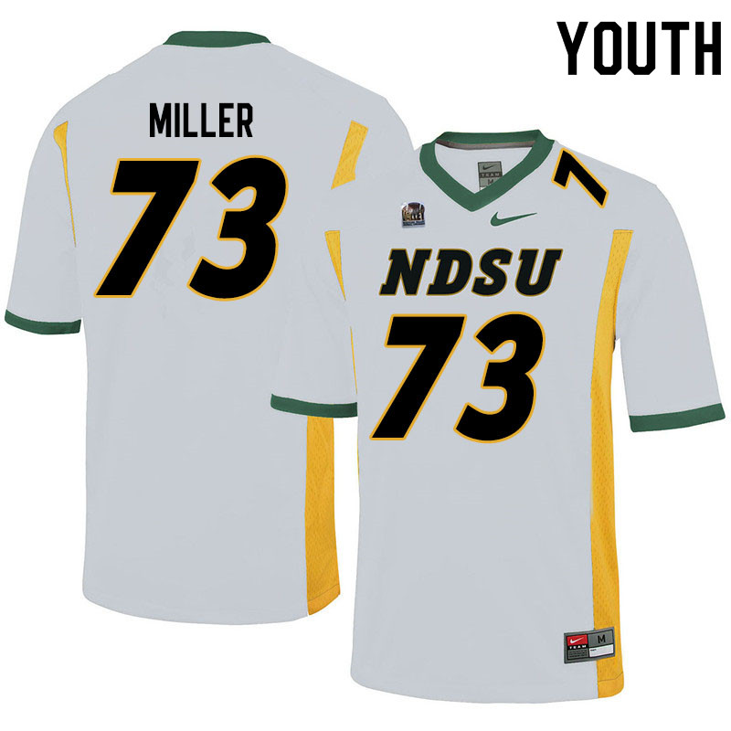 Youth #73 Mason Miller North Dakota State Bison College Football Jerseys Sale-White - Click Image to Close